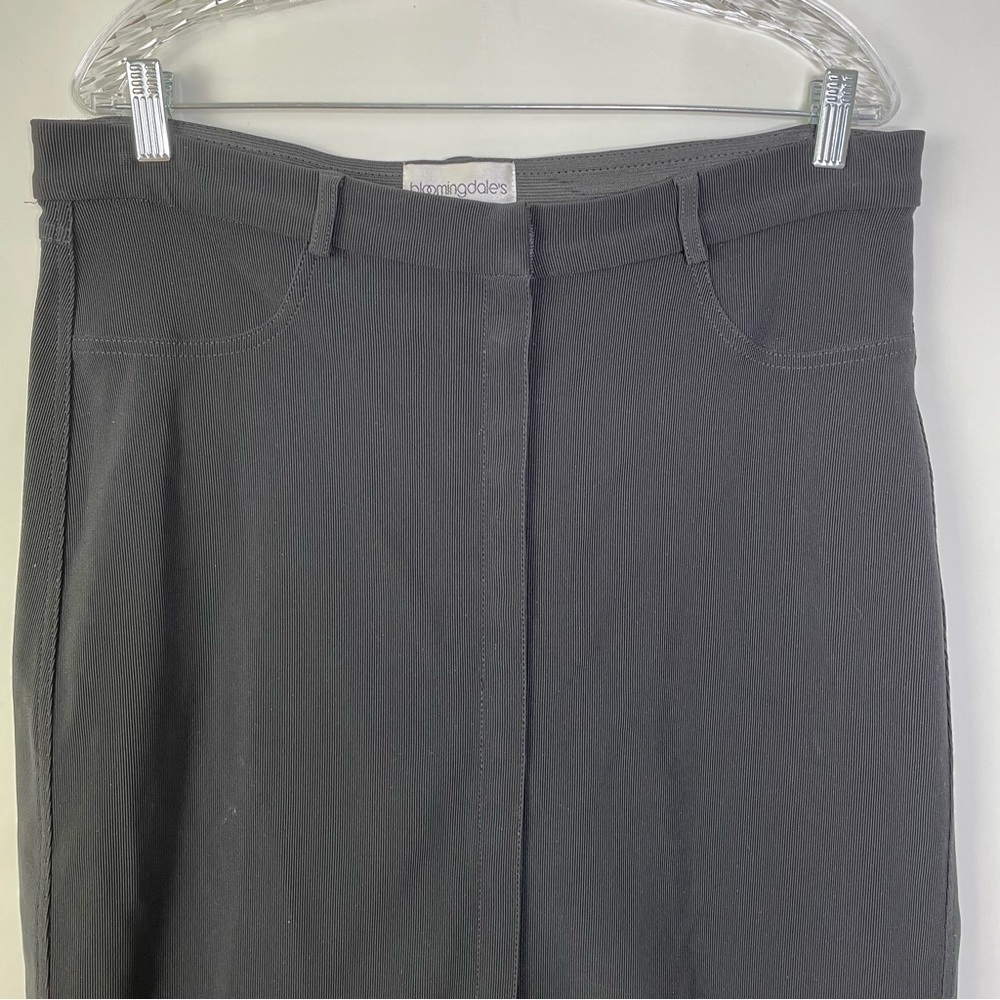 Vintage Bloomingdale's Black Snap Front Y2K Stretch Maxi Skirt Sz 1X - Picture 6 of 8